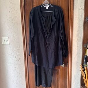 Silhouettes 2pc Black Linen Set